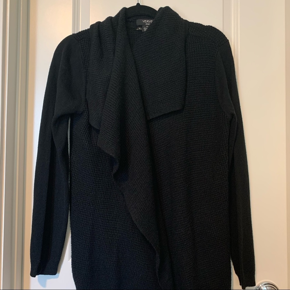 Verve Ami Black Wrap Sweater Cardigan